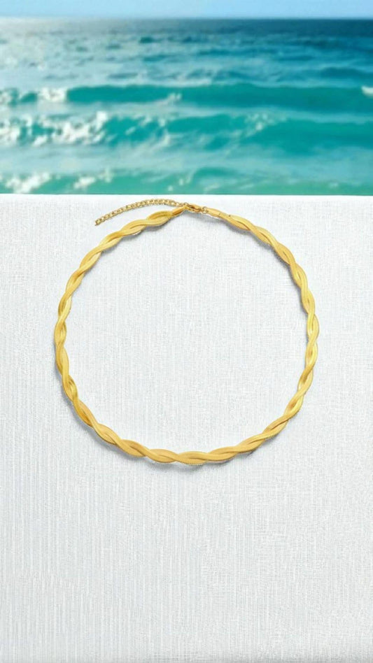 Bracelet acier inoxydable 667L, plaqué or 18 carats