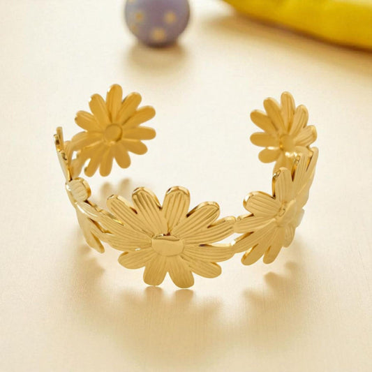 Bracelet fleur acier inoxydable 304