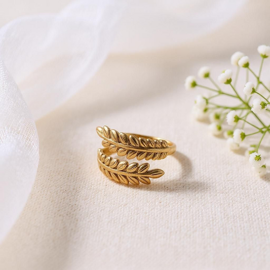 Bague fleur acier inoxydable