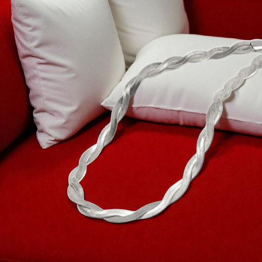 Colliers acier inoxydable 667L plaqué argent véritable