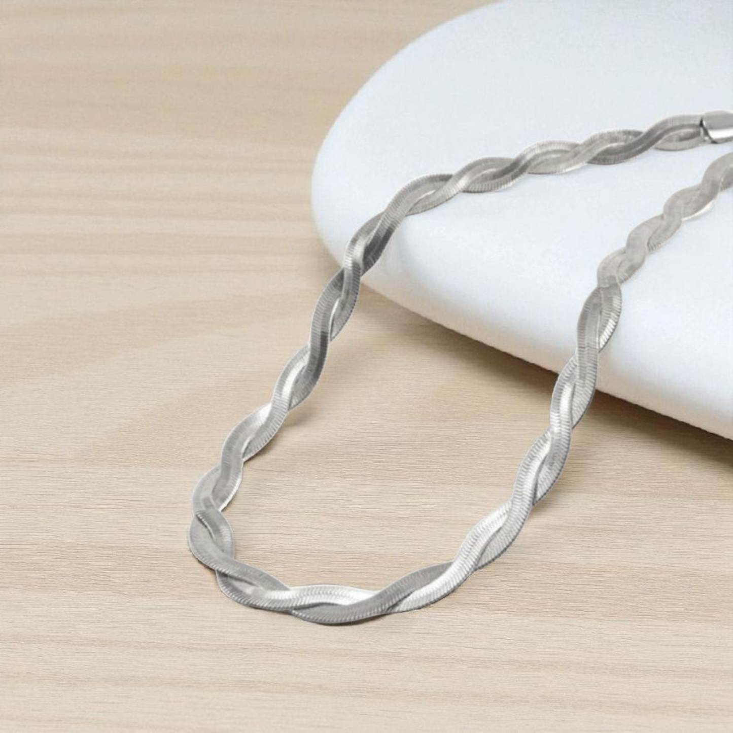 Colliers acier inoxydable 667L plaqué argent véritable